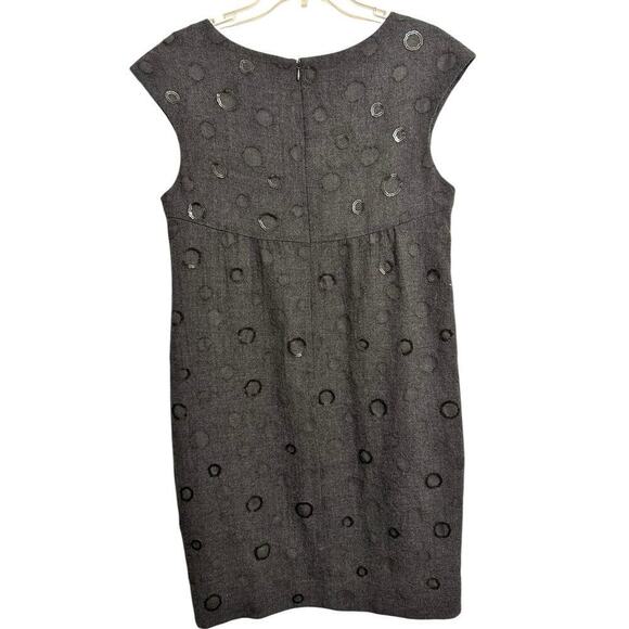Vince Charcoal Cap Sleeve Shift Dress with Sequin Polka Dots And Pockets Sz. 10 - Picture 1 of 7